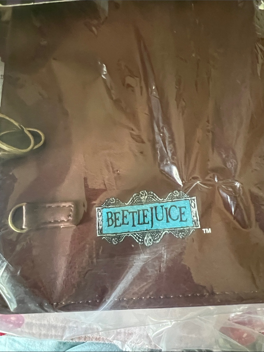 New Beetlejuice novelty 'Handbook for the Recently Deceased' Burgundy Crossbody - Picture 8 of 8